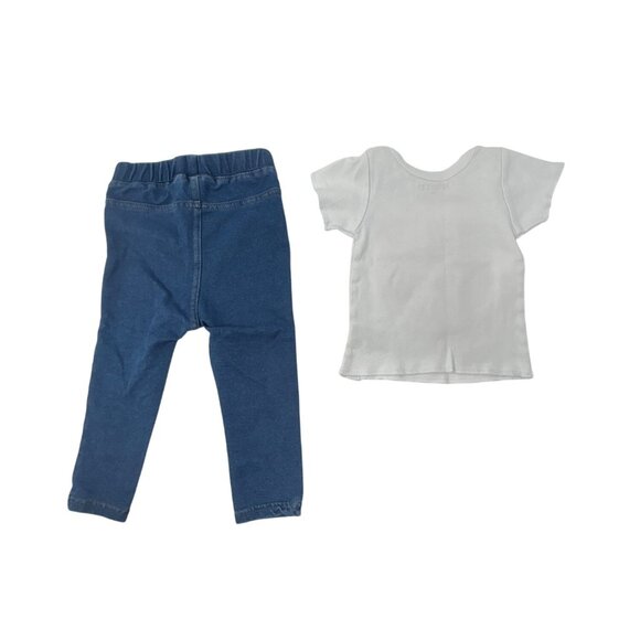 Garanimals & Wings 12M Baby Outfits Purple Love Top W/ Ombre Leggings & Crab Tee - Picture 3 of 7